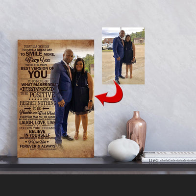 Happy Couple Today Is A Good Day - Smile More - Worry Less Canvas Print