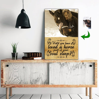 Not Loved A Horse - A Part Of Soul Sleeps Peaceful With Horse Canvas Print