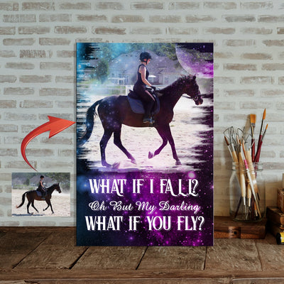 What If I Fall - What If You Fly - Horse Canvas Print Custom