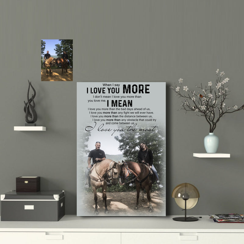 Happy Couple With Horses Everyday Custom Canvas Print