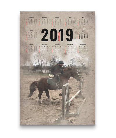 Riding A Horse Calendar Custom Canvas Print