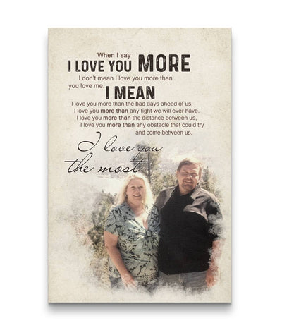 I Love You The Most Sweet Smile Couple Canvas Print