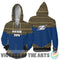 Simple Color Floral Akron Zips Hoodie