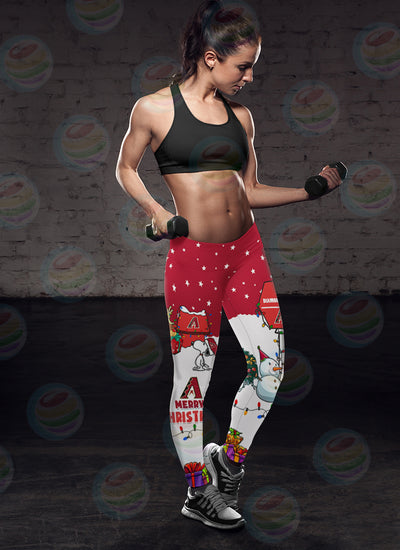 Funny Merry Christmas Arizona Diamondbacks Leggings