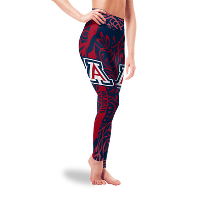 Curly Line Charming Daily Fashion Arizona Wildcats Leggings