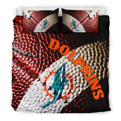 Miami Dolphins Bedding Sets, Vintage Color Duvet And Pillow Covers