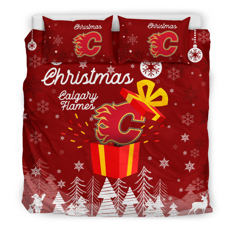 Merry Christmas Gift Calgary Flames Bedding Sets Pro Shop