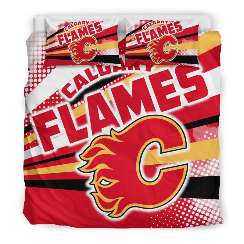 Colorful Shine Amazing Calgary Flames Bedding Sets