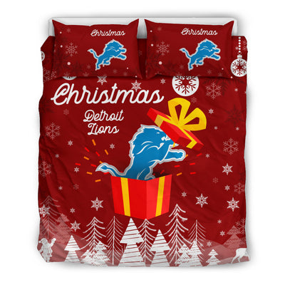 Merry Christmas Gift Detroit Lions Bedding Sets Pro Shop