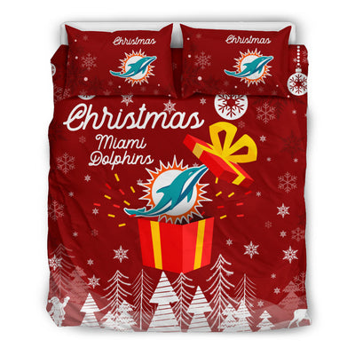 Merry Christmas Gift Miami Dolphins Bedding Sets Pro Shop