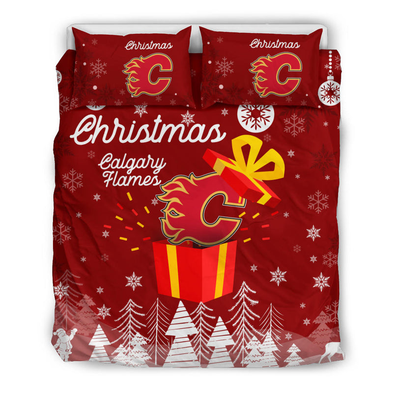 Merry Christmas Gift Calgary Flames Bedding Sets Pro Shop