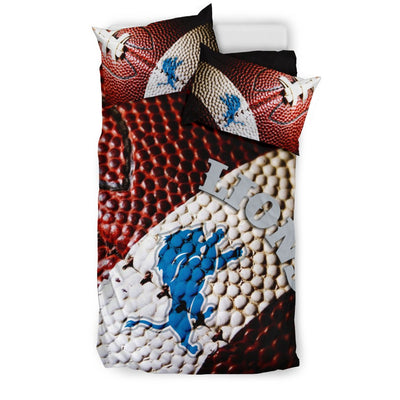 Detroit Lions Bedding Sets, Vintage Color Duvet And Pillow Covers