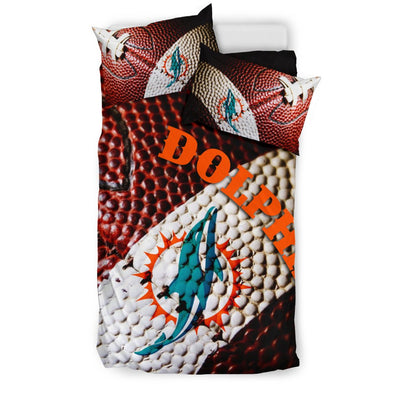 Miami Dolphins Bedding Sets, Vintage Color Duvet And Pillow Covers