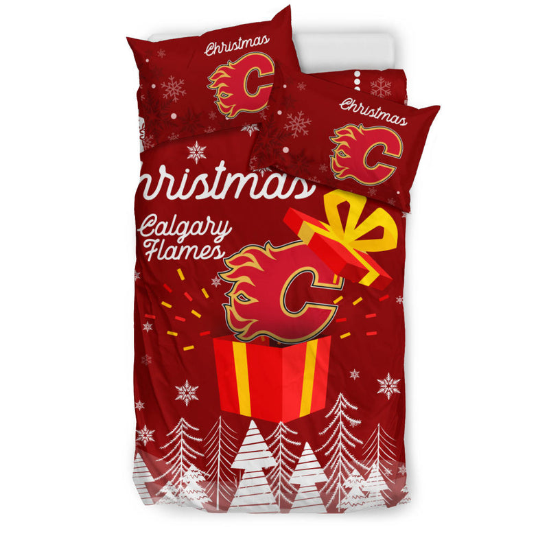 Merry Christmas Gift Calgary Flames Bedding Sets Pro Shop
