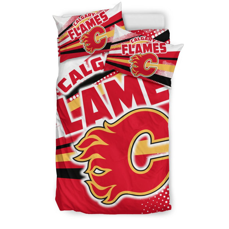 Colorful Shine Amazing Calgary Flames Bedding Sets