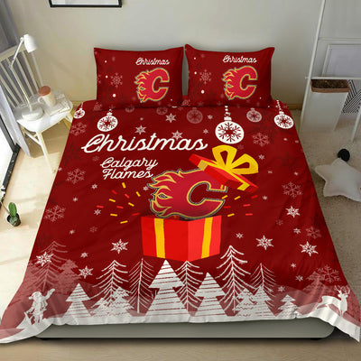 Merry Christmas Gift Calgary Flames Bedding Sets Pro Shop
