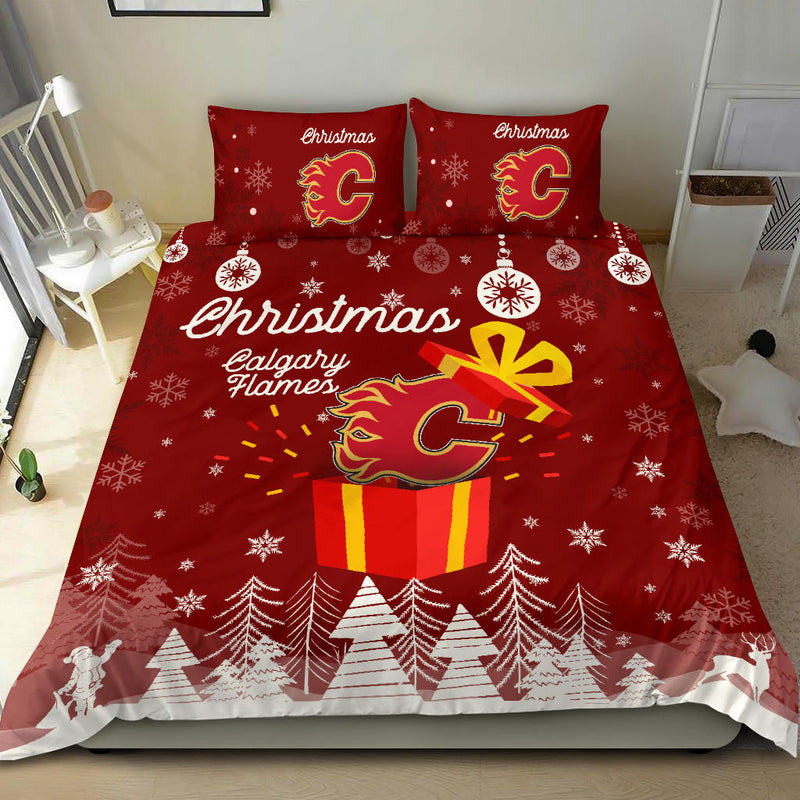 Merry Christmas Gift Calgary Flames Bedding Sets Pro Shop