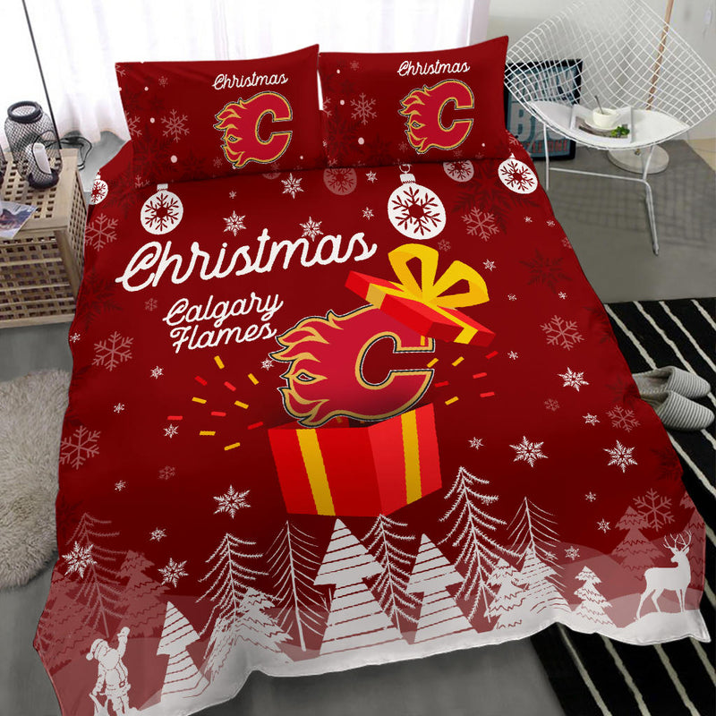Merry Christmas Gift Calgary Flames Bedding Sets Pro Shop