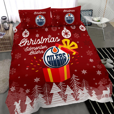 Merry Christmas Gift Edmonton Oilers Bedding Sets Pro Shop