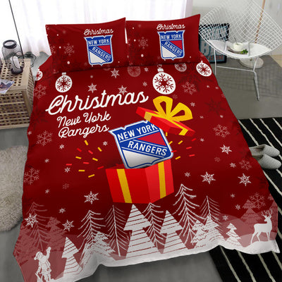 Merry Christmas Gift New York Rangers Bedding Sets Pro Shop