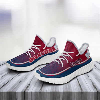 Colorful Line Words Atlanta Braves Yeezy Shoes