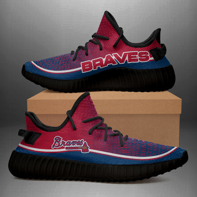 Colorful Line Words Atlanta Braves Yeezy Shoes