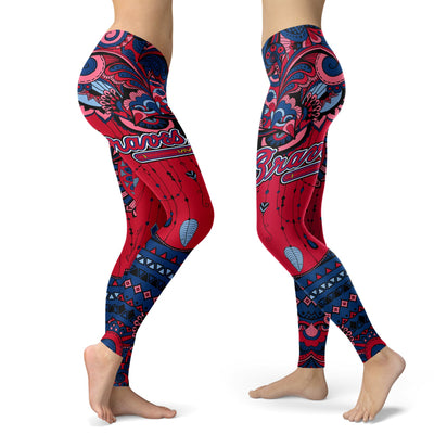 Boho Atlanta Braves Leggings With Fantastic Art