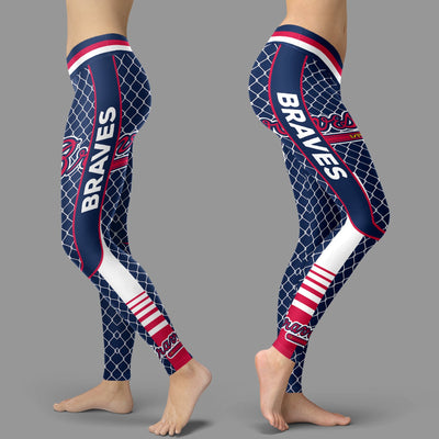 Single Small Line Circle Stylish Fashion Atlanta Braves Leggings