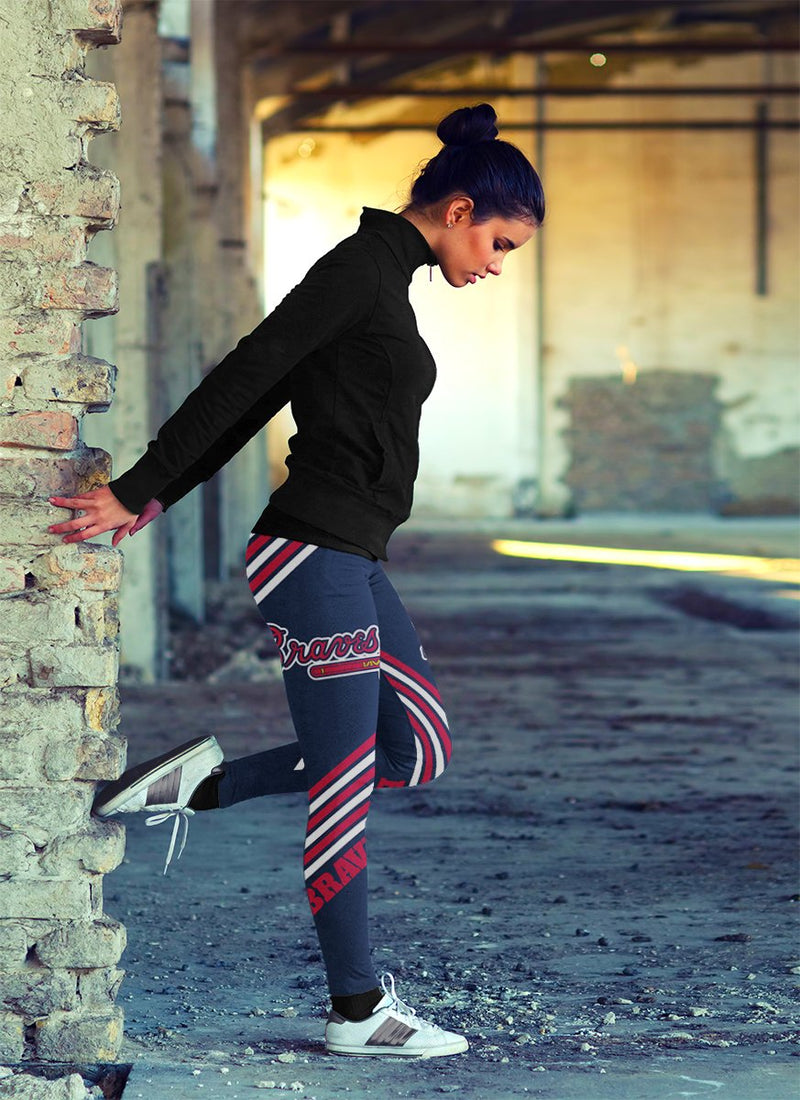 Straight Cute Beautiful Attractive Atlanta Braves Leggings