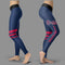 Through Great Logo Spread Body Striped Circle Atlanta Braves Leggings
