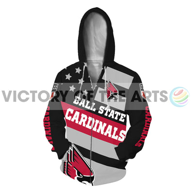 Proud Of American Stars Ball State Cardinals Hoodie