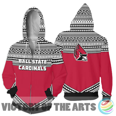 Simple Color Floral Ball State Cardinals Hoodie
