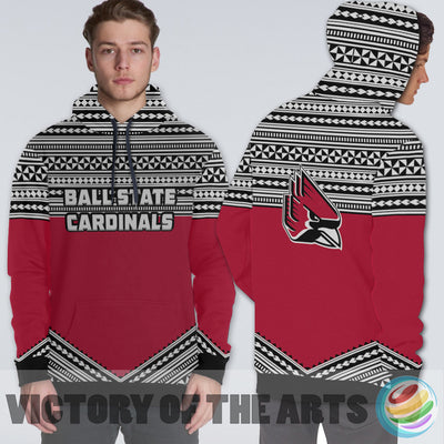 Simple Color Floral Ball State Cardinals Hoodie