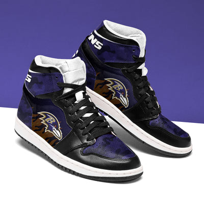 Simple Camo Logo Baltimore Ravens Jordan Sneakers