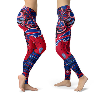 Boho Buffalo Bills Leggings With Fantastic Art