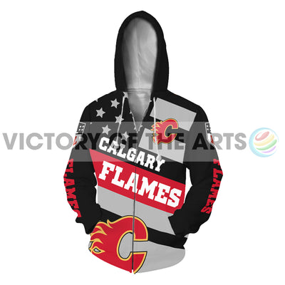 Proud Of American Stars Calgary Flames Hoodie