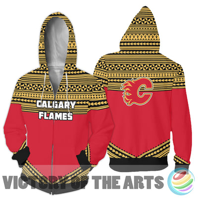 Simple Color Floral Calgary Flames Hoodie