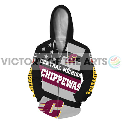 Proud Of American Stars Central Michigan Chippewas Hoodie