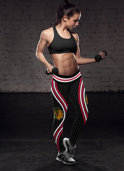 Black Venom Chicago Blackhawks Leggings