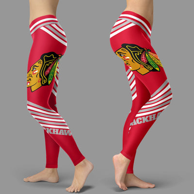 Straight Cute Beautiful Attractive Chicago Blackhawks Leggings