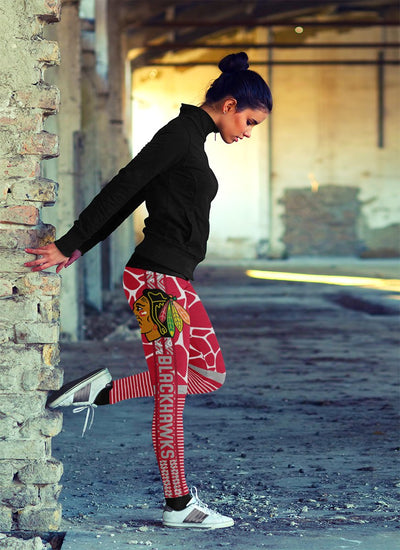 Cool Air Lighten Attractive Kind Chicago Blackhawks Leggings