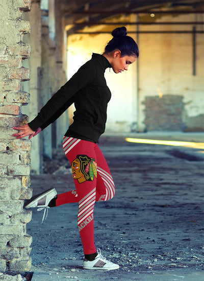 Straight Cute Beautiful Attractive Chicago Blackhawks Leggings