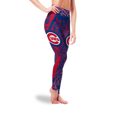 Curly Line Charming Daily Fashion Chicago Cubs Leggings