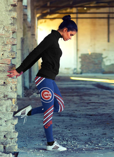 Straight Cute Beautiful Attractive Chicago Cubs Leggings