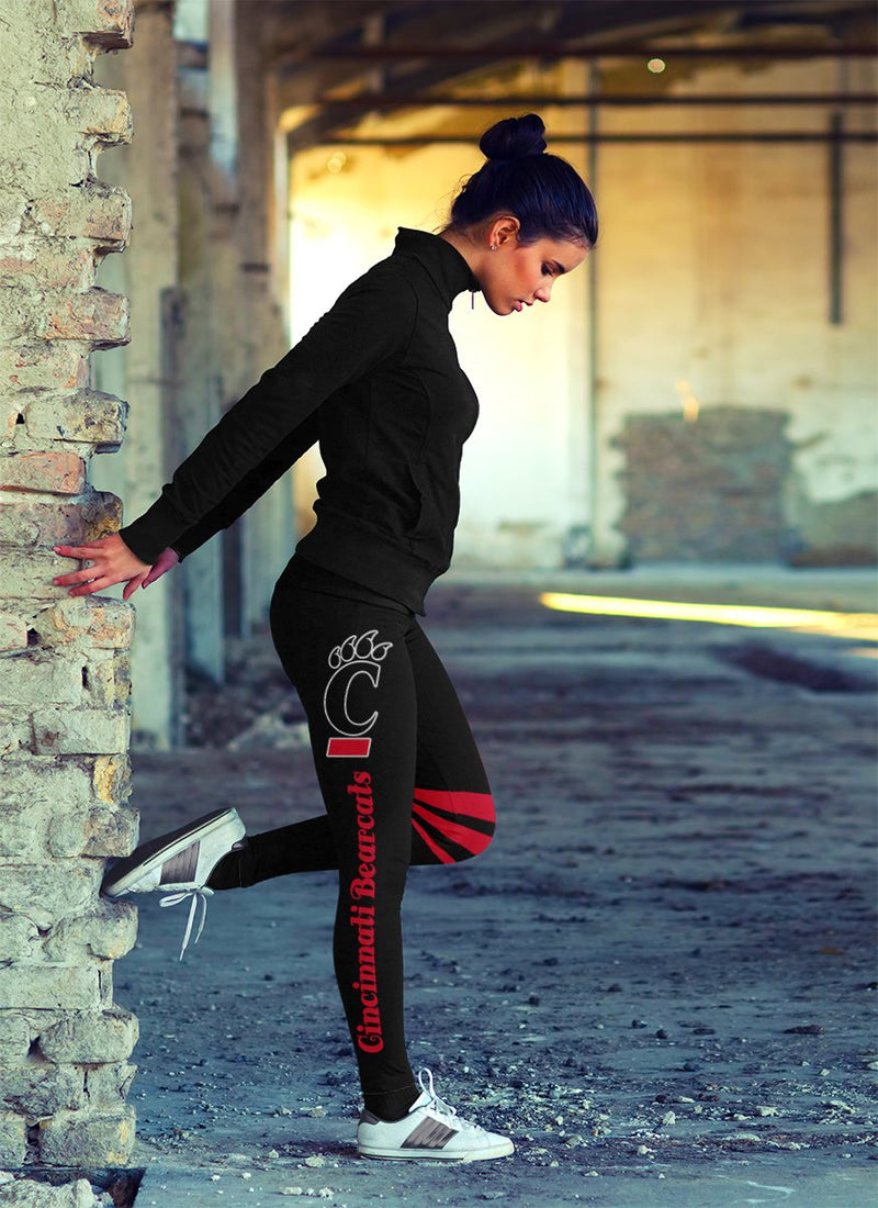 Through Great Logo Spread Body Striped Circle Cincinnati Bearcats Leggings