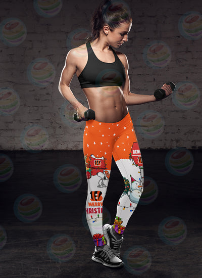 Funny Merry Christmas Cincinnati Bengals Leggings