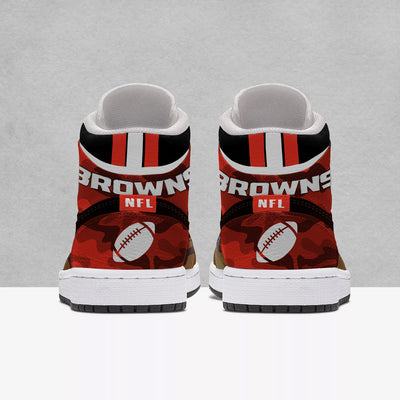 Simple Camo Logo Cleveland Browns Jordan Sneakers