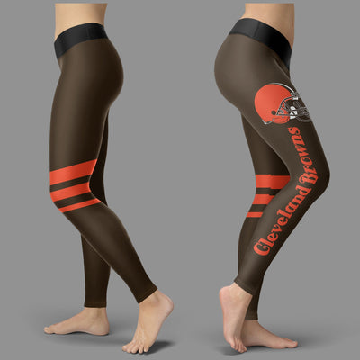 Through Great Logo Spread Body Striped Circle Cleveland Browns Leggings