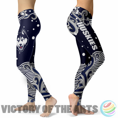 Great Summer With Wave Connecticut Huskies Leggings