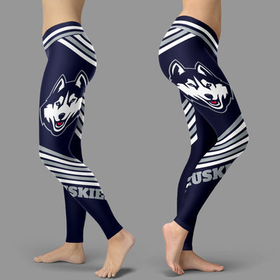 Straight Cute Beautiful Attractive Connecticut Huskies Leggings